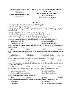 Đề thi thử THPT Quốc gia 2021 môn Sinh học trường chuyên Lam Sơn, Thanh Hóa lần 2