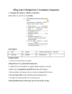 Giải Tiếng Anh 11 Unit 2 Vocabulary Expansion | Bright