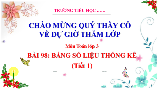 Bài 98: Bảng số liệu thống kê - Tiết 1 | Bài giảng PowerPoint Toán 3 | Cánh Diều