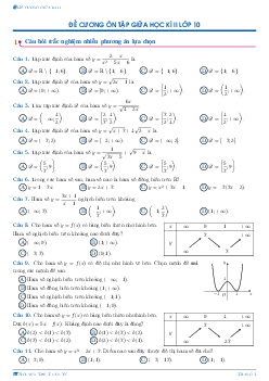 Đề cương ôn tập giữa học kì 2 môn Toán 10 cấu trúc trắc nghiệm mới