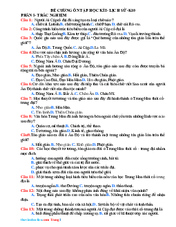 Đề cương ôn tập HK1 Lịch Sử 10 Kết nối tri thức 2023-2024