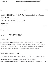 EE3041 DSP on FPGA Lab 3: Audio Equalizer Design and Implementation môn Xử lý tín hiệu số| Đại học Bách khoa Hà Nội
