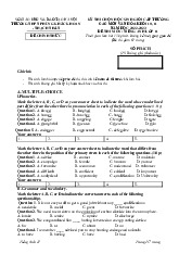 Đề thi HSG Tiếng Anh lớp 11 cấp trường  | Trường THPT Phùng Khắc Khoan - Thạch Thất, Hà Nội