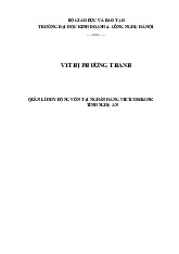 Quản lí huy động vốn tại nghân hàng Vietcombank tỉnh Nghệ An môn Quản lý kinh tế  | Trường Đại học Kinh doanh và Công nghệ Hà Nội