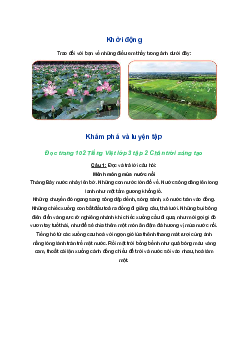 Tiếng Việt 3 trang 102 Bài 4: Mênh mông mùa nước nổi | Chân trời sáng tạo