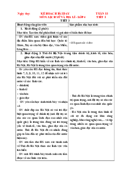 Giáo án Lịch sử và địa lí lớp 4 Tuần 15 | Chân trời sáng tạo