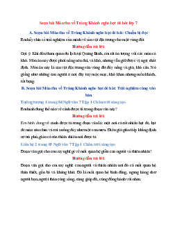 Soạn Mùa thu về Trùng Khánh nghe hạt dẻ hát Ngắn nhất  | Ngữ Văn 7 Chân Trời Sáng Tạo tập 1