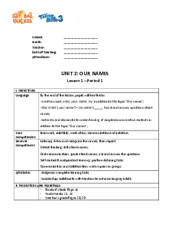 Unit 2: Our names | Giáo án Tiếng Anh 3 | Global Success