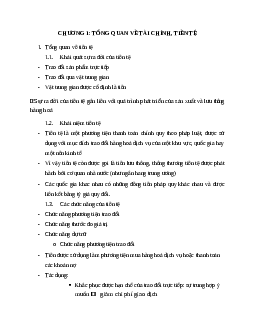 Tổng quan về tài chính, tiền tệ | Trường Cao Đẳng Công Thương Việt Nam