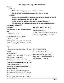Chuyên đề bội chung và bội chung nhỏ nhất Toán 6
