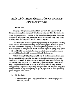 Bài báo cáo tham quan doanh nghiệp FPT Software