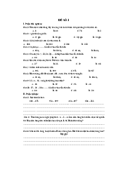 Đề ôn tập cuối học phần (1) | Đại học Sư Phạm Hà Nội