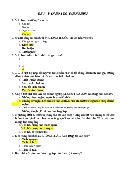 Trắc nghiệm môn Văn hóa doanh nghiệp | Đại học Công Đoàn