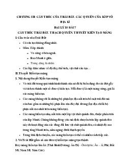 Tóm tắt lý thuyết Địa lý 10 bài 7