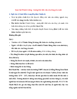 Soạn bài Thánh Gióng - tượng đài vĩnh cửu của lòng yêu nước | Ngữ Văn 6 Cánh Diều tập 1