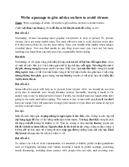 Write a passage to give advice on how to avoid viruses