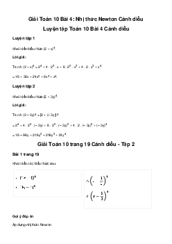Giải Toán 10 Bài 4: Nhị thức Newton | Cánh diều