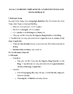 Địa Lý 12 bài 36: Vấn đề phát triển kinh tế - xã hội ở duyên hải Nam Trung Bộ