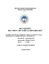 Quan điểm của chủ nghĩa Mác – Lênin về sứ mệnh lịch sử của giai cấp công nhân và sự vận dụng của Đảng ta ở Việt Nam hiện nay | Bài tập lớn môn Chủ nghĩa xã hội Neu