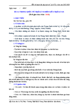 Giáo án Bài 4: Trung Quốc từ thế kỉ VII đến giữa thế kỉ XIX Lịch sử 7 | Kết nối tri thức