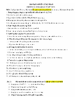 Bài tập ôn tập Chương 1 học phần Nguyên lý kế toán