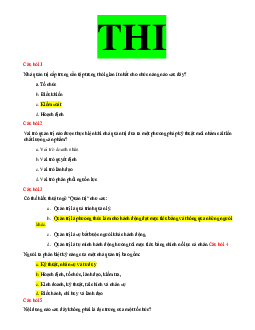 Đề cương trắc nghiệm ôn tập môn Quản trị học có đáp án