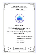 Báo cáo tour Đà Lạt môn Quản trị nhà hàng khác sạn | Trường Đại Học Nha Trang