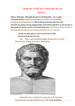 Thành tựu về triết học và pháp luật Hy Lạp | Đại học Sư Phạm Hà Nội