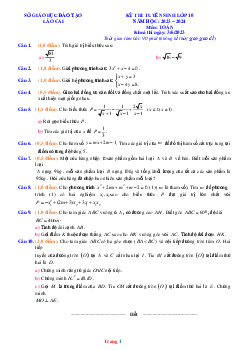 Đề thi tuyển sinh lớp 10 năm 2023-2024 môn toán Sở GD Lào Cai (có đáp án và lời giải chi tiết)