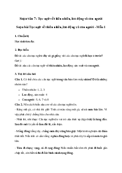 Tục ngữ về thiên nhiên, lao động và con người, xã hội (2) | Soạn văn 7 Cánh diều