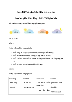 Soạn bài Thời gian biểu trang 13| Tiếng việt lớp 2 | Chân trời sáng tạo