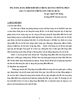 Ứng dụng hàng điểm điều hòa trong bài toán đường phân giác và bài toán đồng quy, thẳng hàng