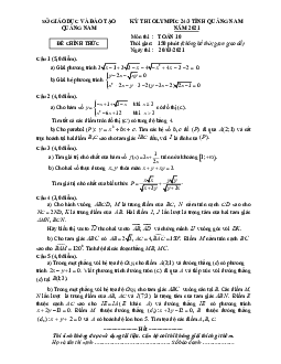 Đề thi Olympic 24/3 Toán 10 năm 2021 sở GD&ĐT Quảng Nam