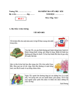 Đề thi giữa học kì 2 lớp 2 môn Tiếng Việt | Kết nối tri thức