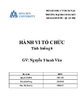 Tình Huống Hành Vi Tổ Chức | Đại học Hoa Sen