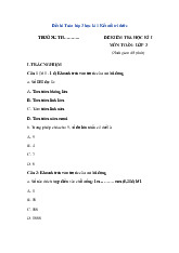 Đề thi học kỳ 1 môn Toán lớp 3 năm học 2024 - 2025 | Bộ sách Kết nối tri thức