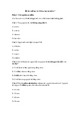 Đề thi học kỳ 1 môn Khoa học tự nhiên lớp 7 năm học 2024 - 2025 - Đề số 2 | Bộ sách Kết nối tri thức