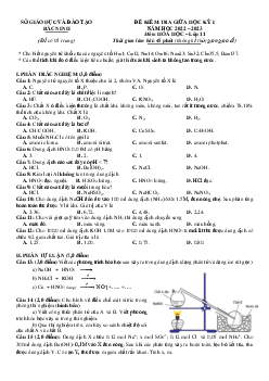 Đề thi giữa HK1 Hóa 11 Sở GD Bắc Ninh 2022-2023 (có đáp án)