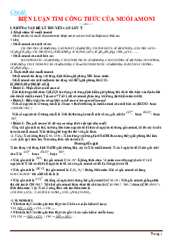 Biện luận tìm công thức của muối Amoni