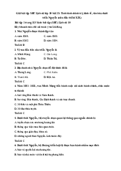 Giải bài tập SBT Lịch sử lớp 10 bài 25: Tình hình chính trị, kinh tế, văn hóa dưới triều Nguyễn (nửa đầu thế kỉ XIX)