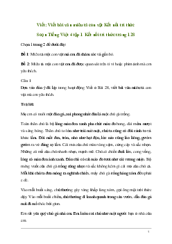 Soạn bài Viết: Viết bài văn miêu tả con vật  | Kết nối tri thức
