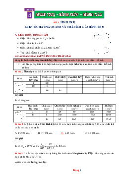 Phương pháp giải hình học 9 hình trụ (có đáp án và lời giải chi tiết)