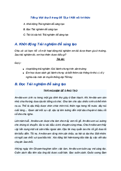 Giải SGK Tiếng Việt 5 trang 98 Bài 19: Đọc: Trải nghiệm để sáng tạo - Kết nối tri thức (Tập 1)