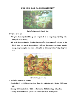 Lịch sử 10 bài 2: Xã hội nguyên thủy