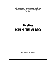 Bài giảng Kinh tế vi mô 1 - Kinh tế vĩ mô | Cao đẳng bách khoa Việt Nam