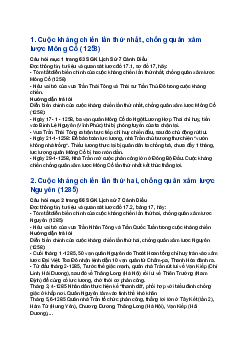 Giải SGK Lịch sử 7 Bài 17: Ba lần kháng chiến chống quân xâm lược Mông-Nguyên của nhà Trần (thế kỉ XIII) | Cánh diều