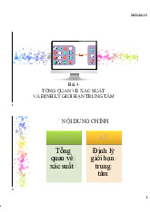 Bài giảng Tổng Quan Về Xác Suất & Định Lý Giới Hạn Trung Tâm | Thống kê trong kinh tế và kinh doanh | Trường Đại học Kinh tế Quốc dân