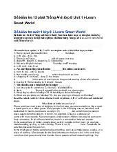 Đề kiểm tra 15 phút Tiếng Anh lớp 8 Unit 1 i-Learn Smart World