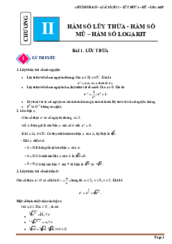 Tài liệu chuyên đề hàm số lũy thừa, hàm số mũ và hàm số lôgarit