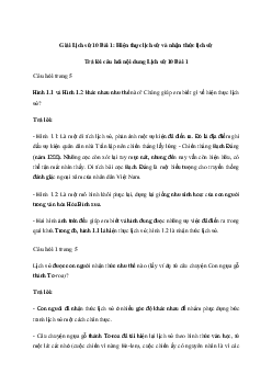 Lịch sử 10 Bài 1: Hiện thực lịch sử và nhận thức lịch sử sách Chân Trời Sáng Tạo